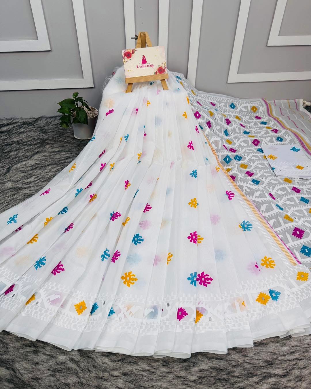 Half Silk Screen Print Saree With Blouse Piece | SPS-104