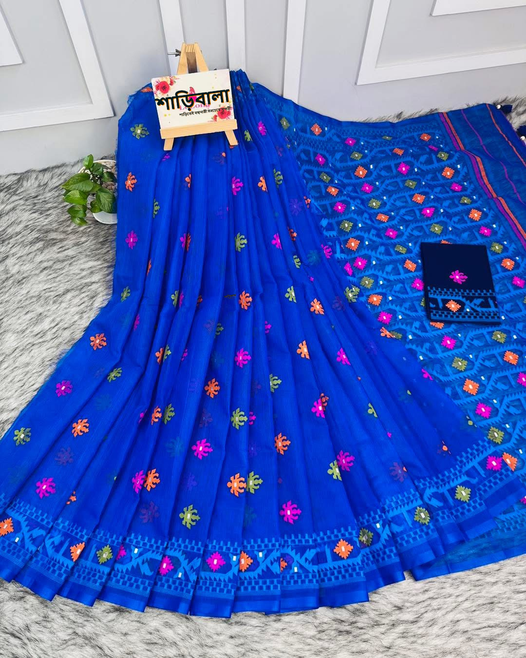 Half Silk Screen Print Saree With Blouse Piece | SPS-105