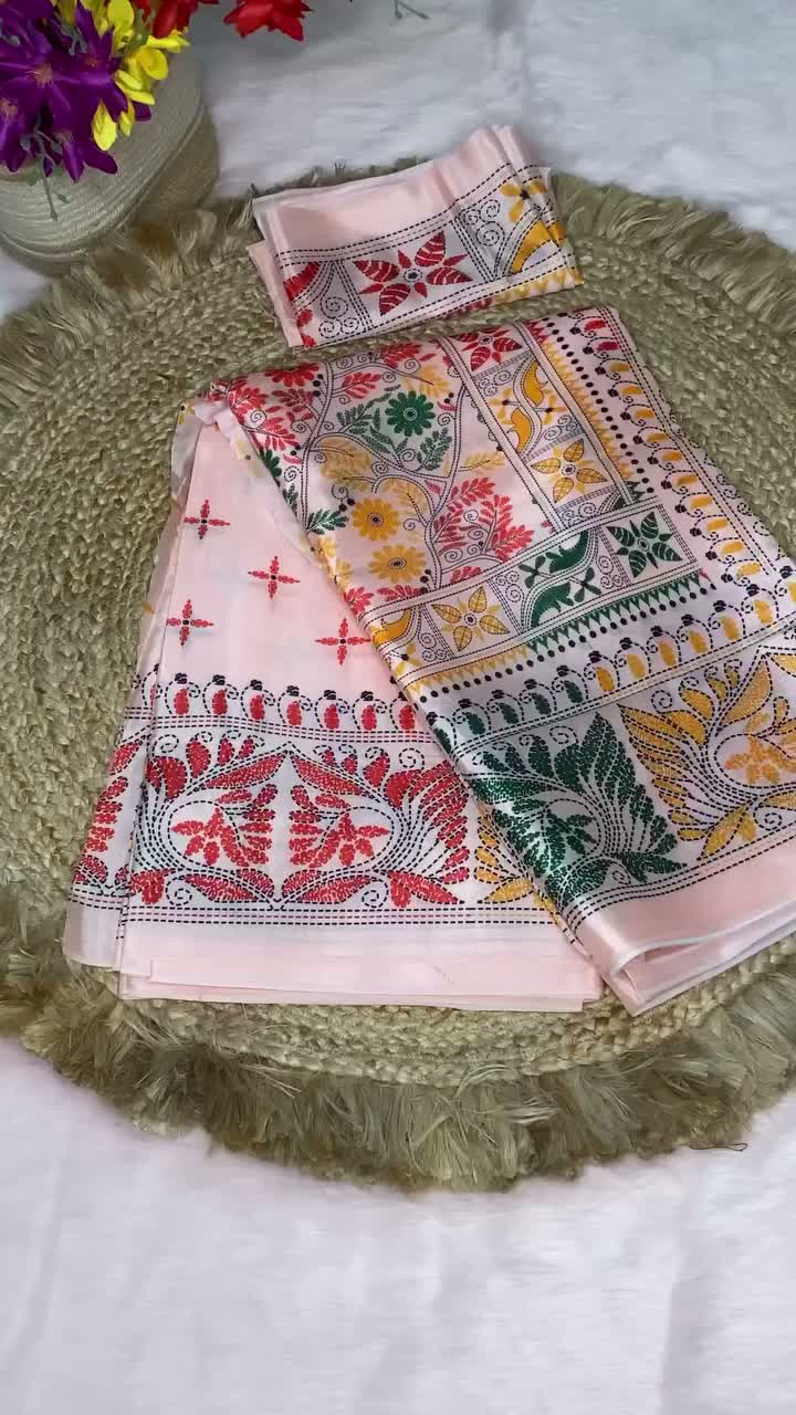 Pure Soft Silk Kanta Stich Design Saree With Blouse Piece | DG- 230