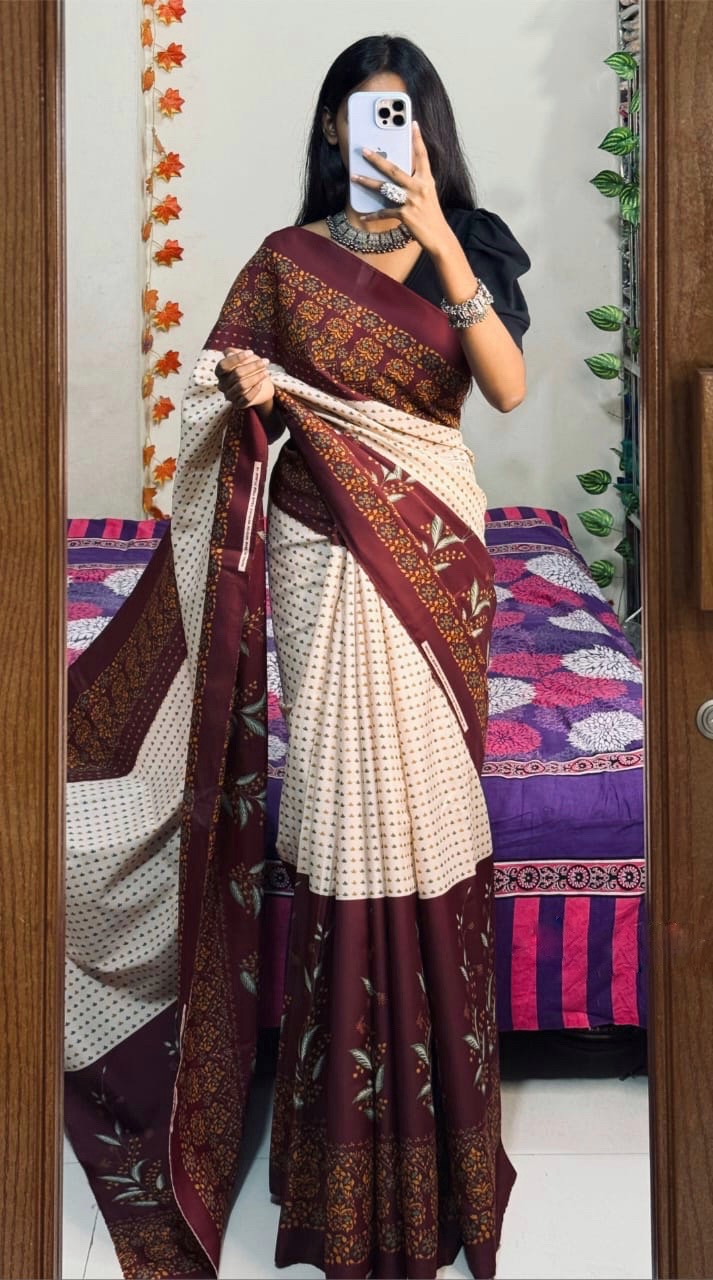 Pure Soft Silk Digital Printed Saree With Blouse Piece | DG-133