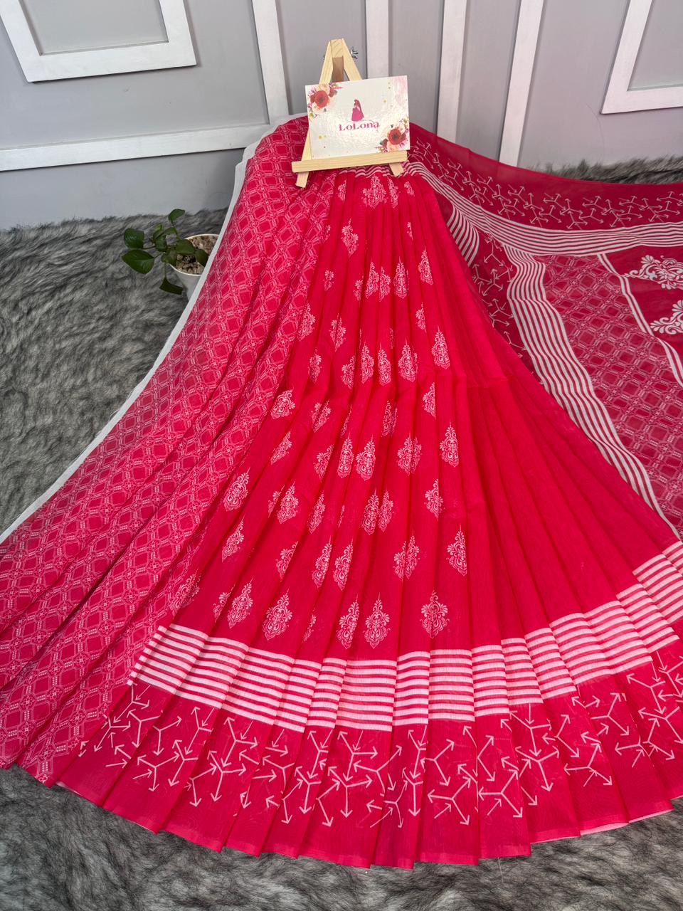 Semi Moslin Silk Digital Printed Saree With Blouse Piece | BDS-20