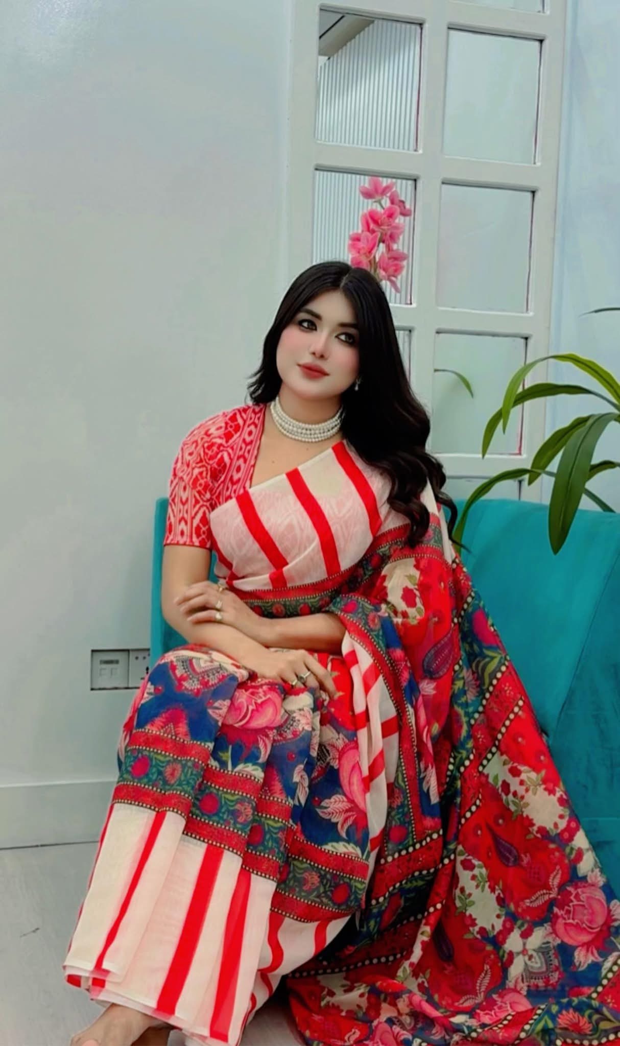 Semi Moslin Silk Digital Printed Saree With Blouse Piece | BDS-22