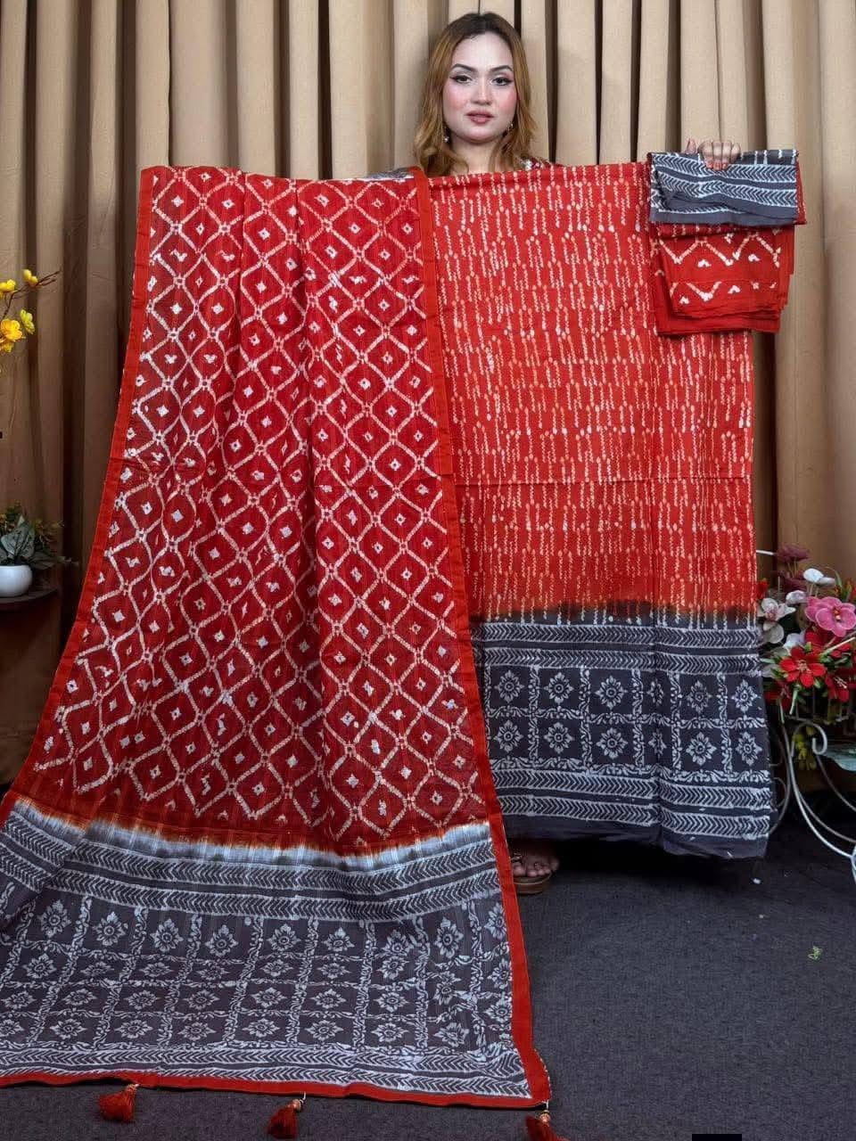 Tye Dye Batik Unstitch Three Piece | TDB-02