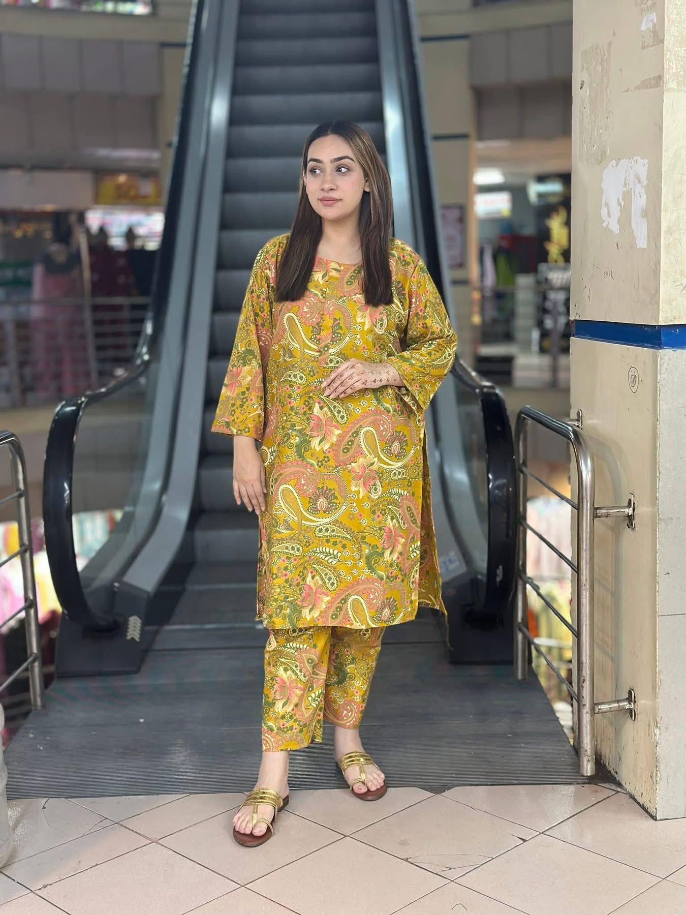 Maisha Gold Cotton Readymade Two Piece | DPD-02