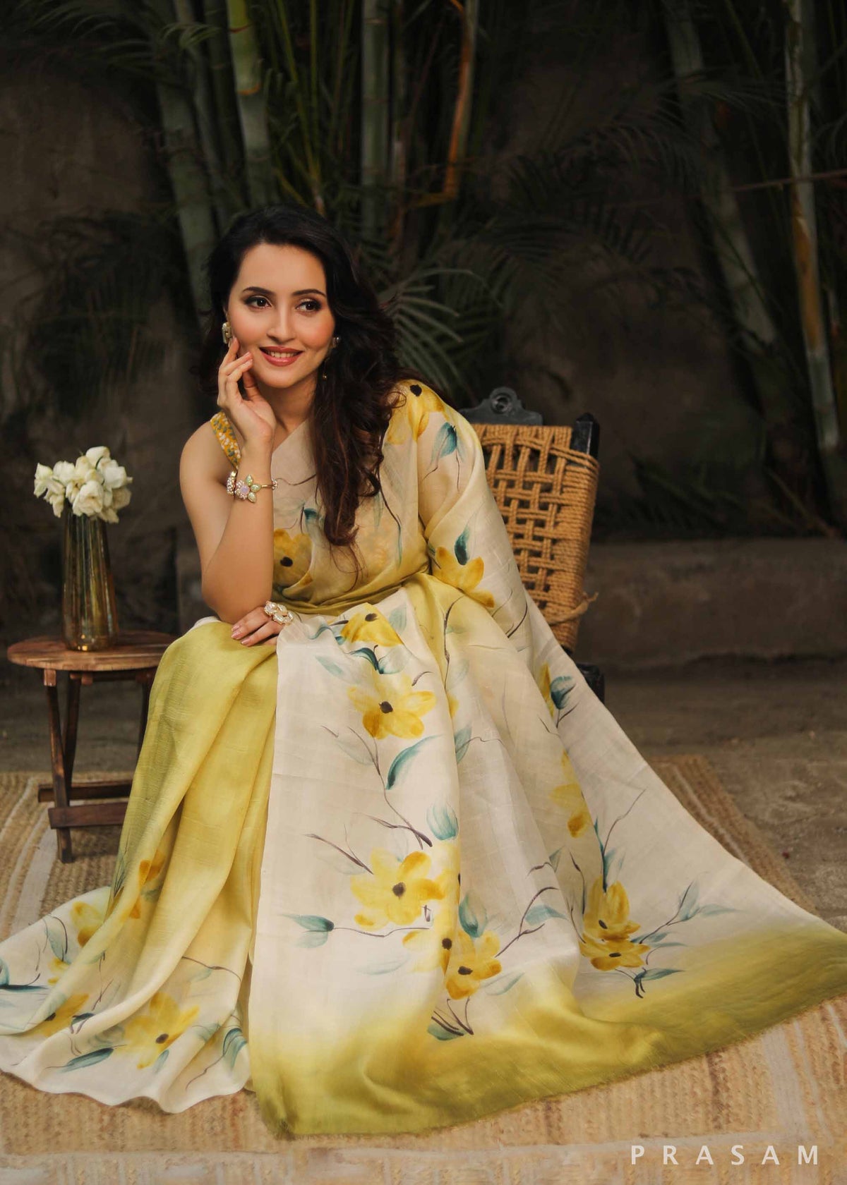 Semi Moslin Silk Digital Print Saree With Unstitched Blouse Piece | DG-168