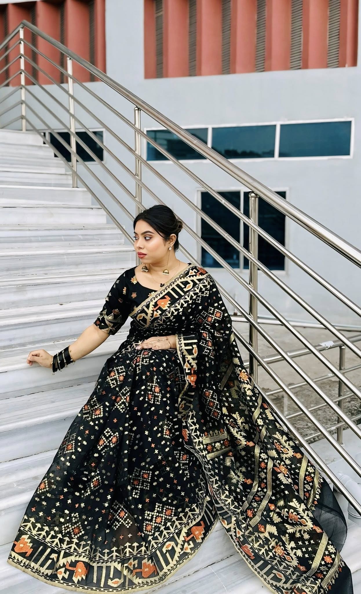 60/80 Count Jori Sutar Tant Jamdani Saree With Blouse Piece | JSS-04