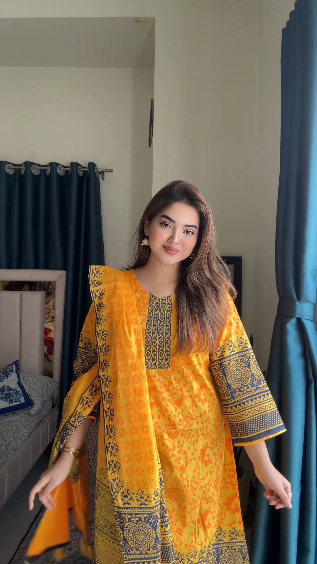 প্রিমিয়াম কটন কাঠব্লকের আনস্টিচ থ্রি পিস | Code-2414