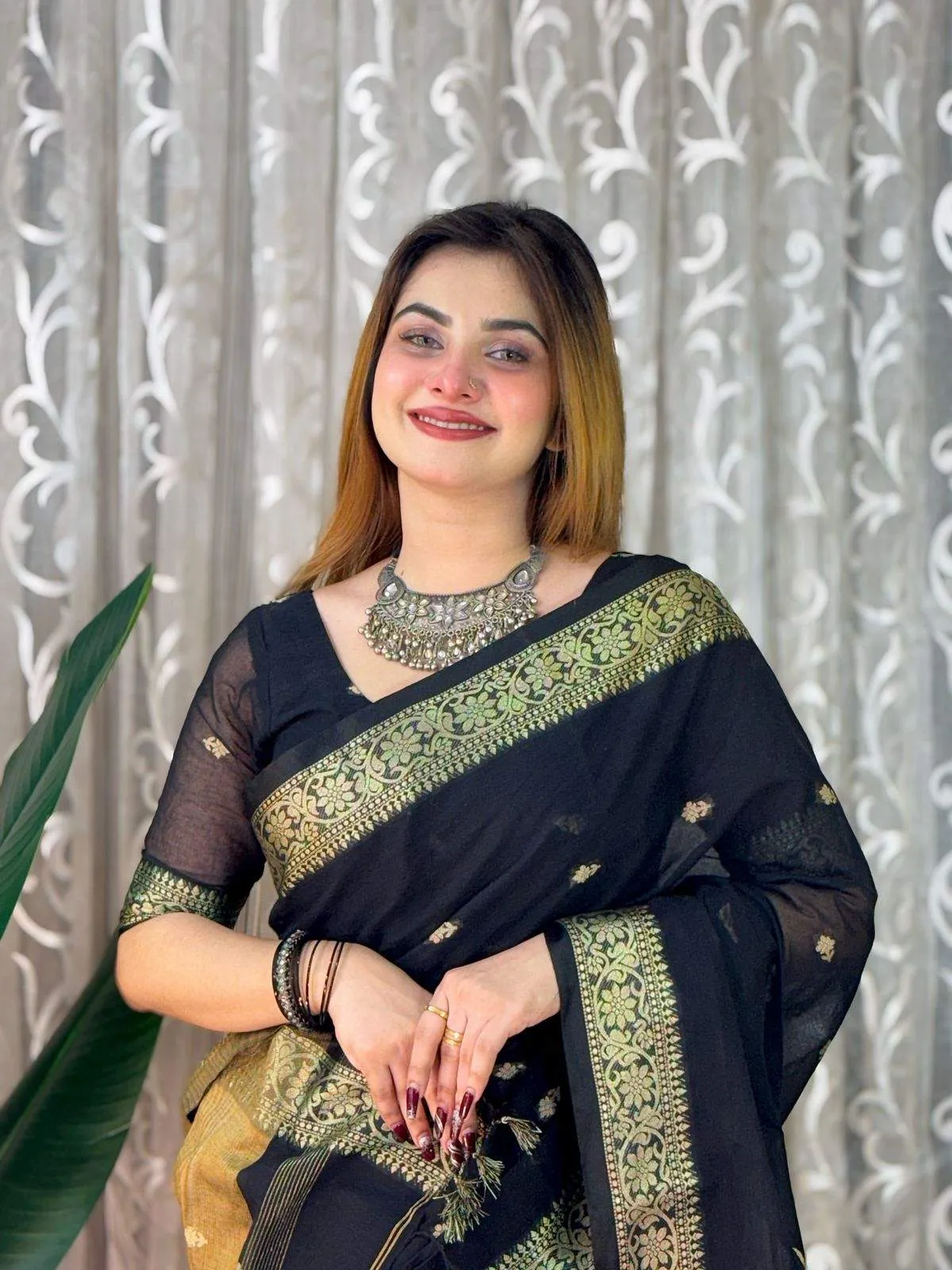 অরিজিনাল টেকলী সুতি শাড়ি। | P00059