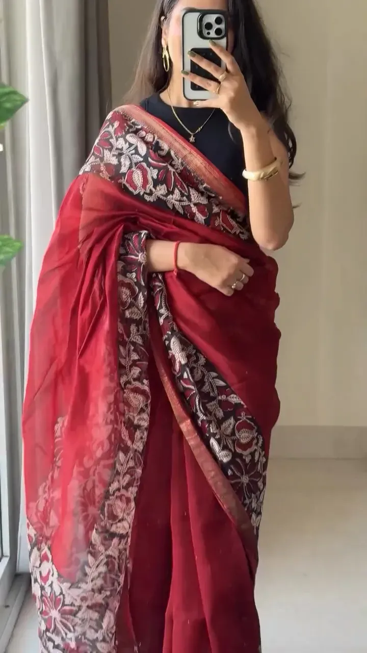 Takely Venlon Silk Katan Par Printed Saree | P00076