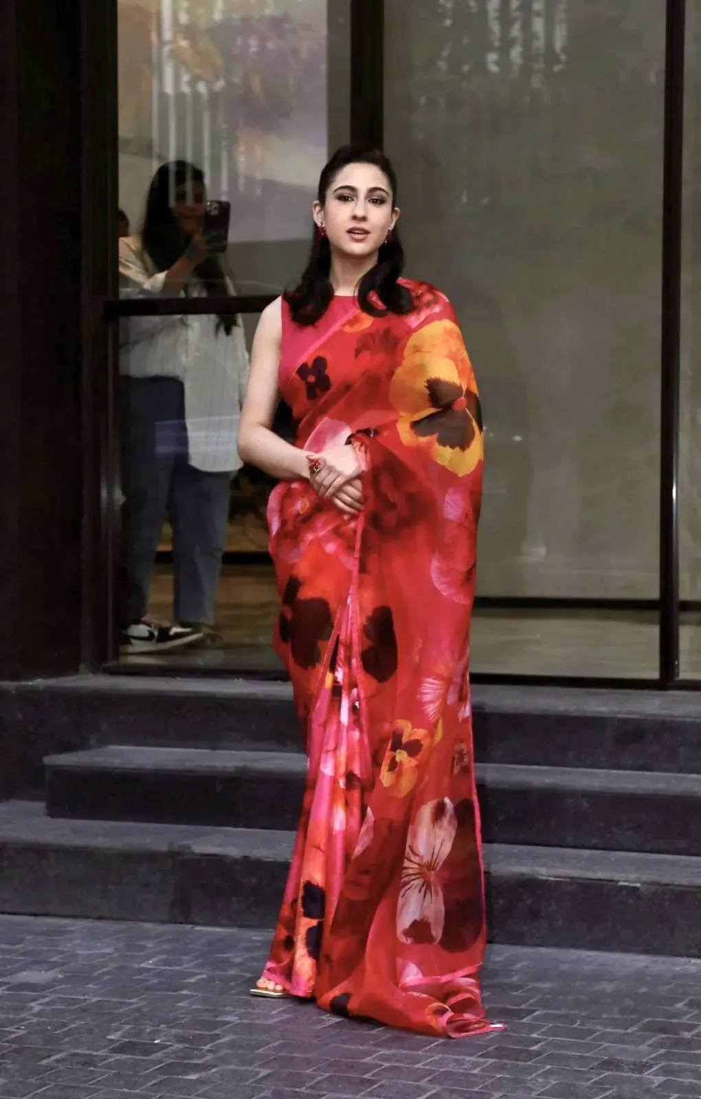 Takely Process Silk Floral Digital Print Saree with Unstitched Blouse Piece | P00096