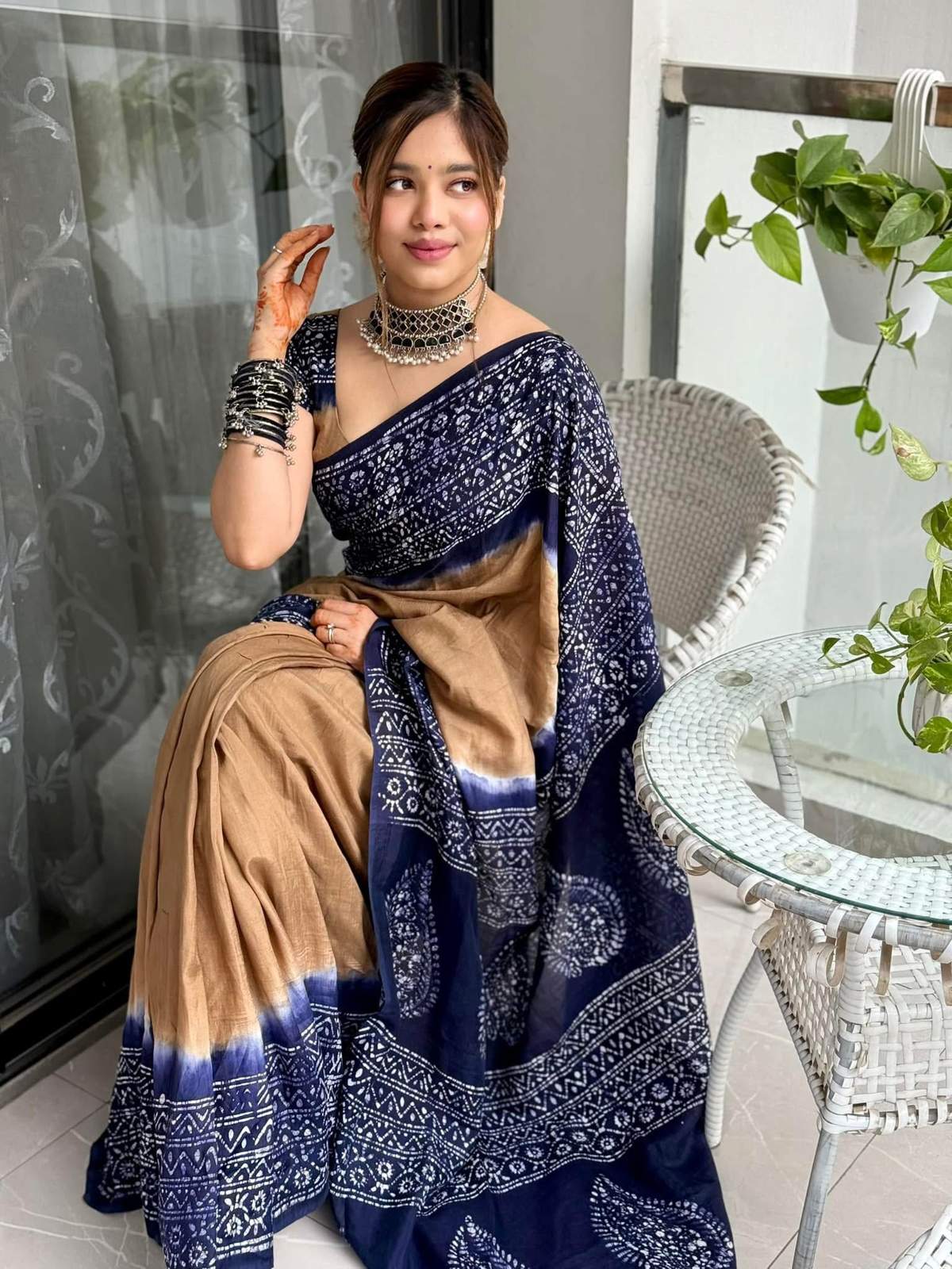 New Batik Design Digital Printed Saree With Blouse Piece | BDS-04