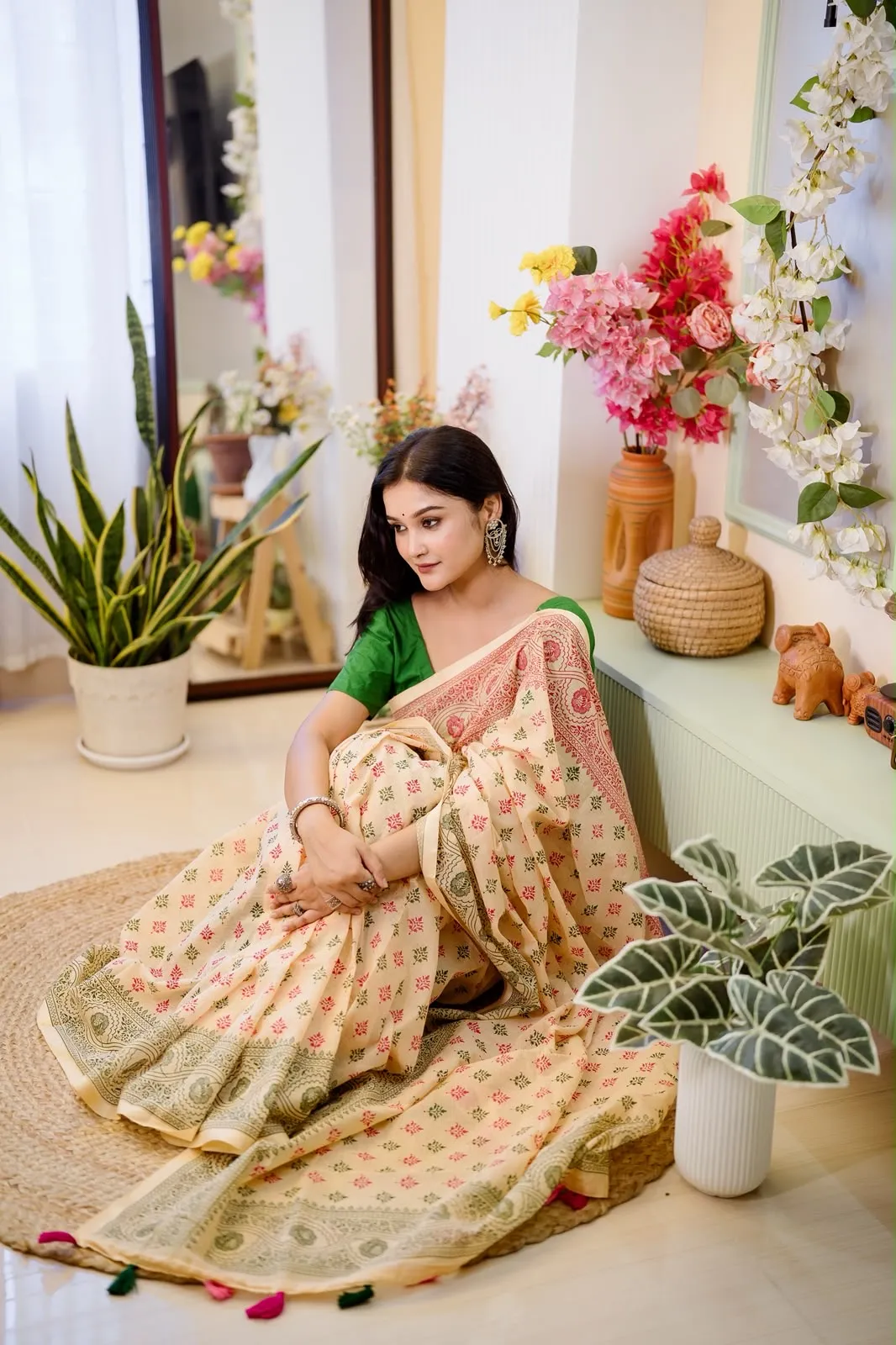 Premium Cotton Hand Block Saree