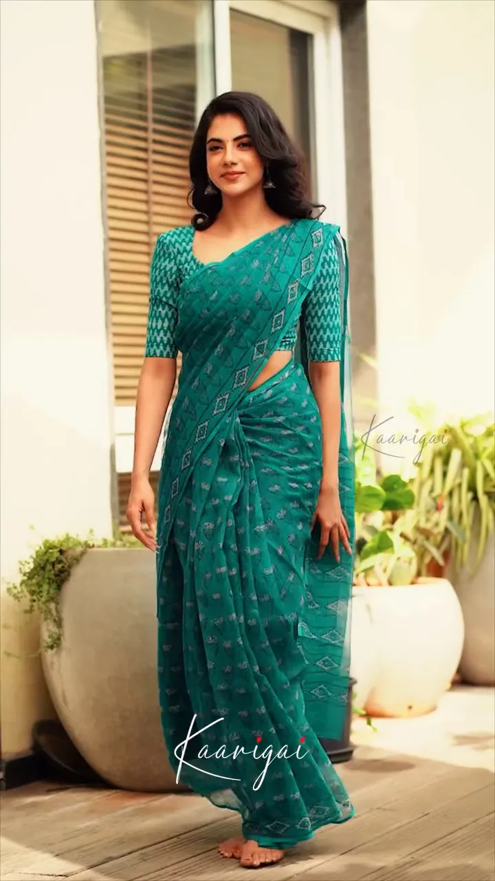 Traditional Block Print Kota Doria Cotton Saree