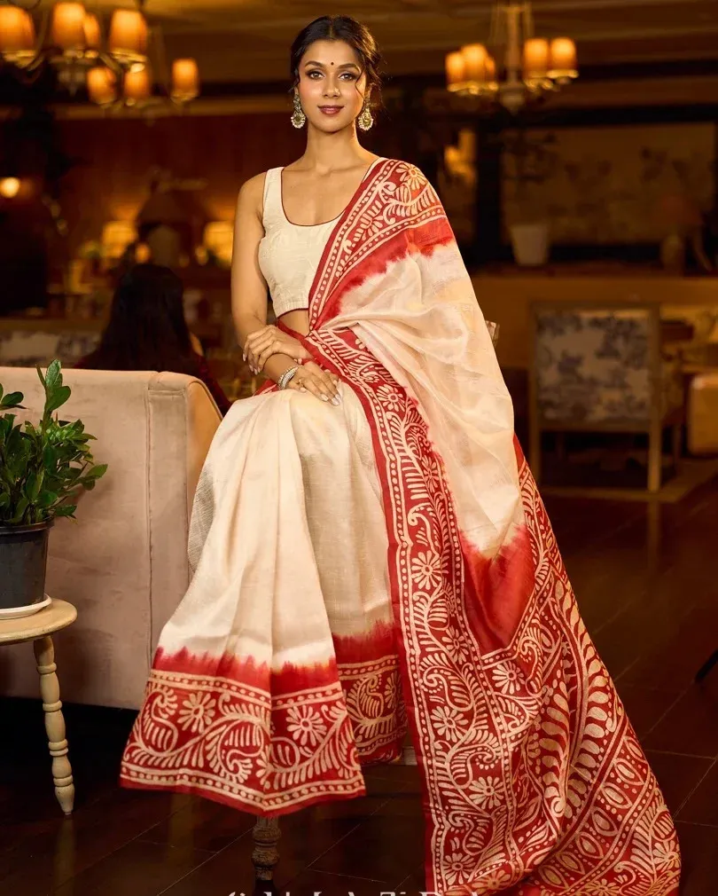 Takely Process Soft Silk Printed Saree With Blouse Piece